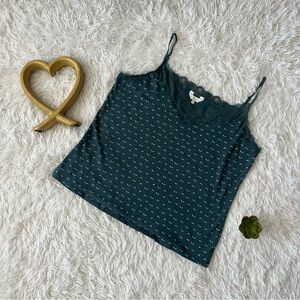 Fat Face Green Fitted Crop Camisole